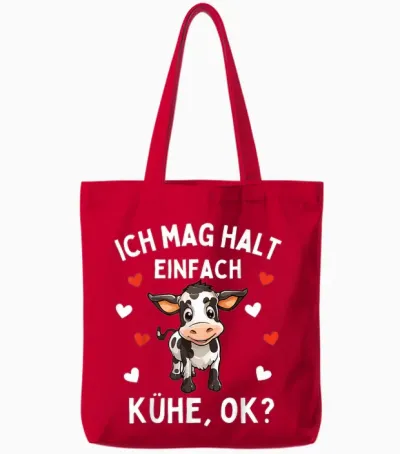 Ich Mag Halt Einfach Kühe - Lustiges Bauerin Landwirtin Kuh Tote Bags - Red