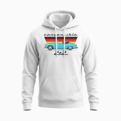 2 Plus 2 Olympic Blue Unisex Hoodie - White