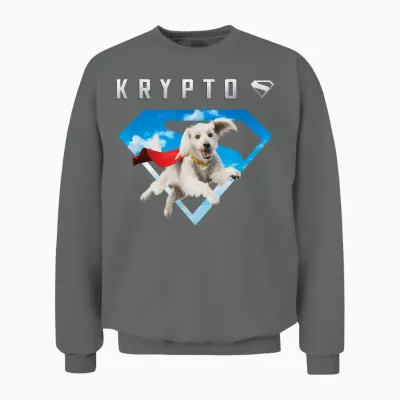Superman (2025 Movie) Krypto Sky Shield T-Shirt, Black, S Unisex Sweatshirt - Graphite Heather