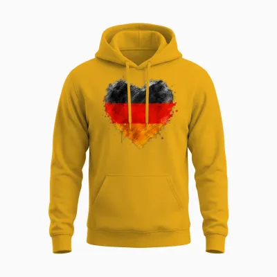 Deutschland Herz T-Shirt Mit Der Deutschen Flagge - Germany Unisex Hoodie - Gold