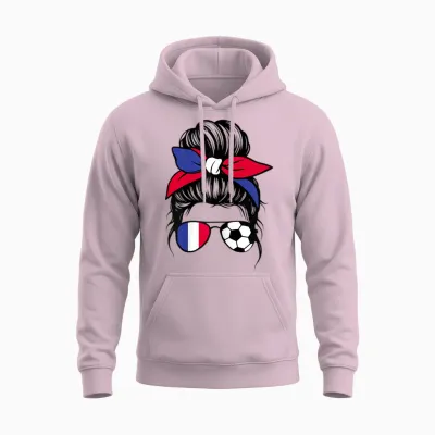 Drapeau De La France Femme Supporters Français Unisex Hoodie - Light Pink