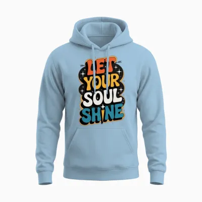 Soul Shine Retro Unisex Hoodie - Light Blue