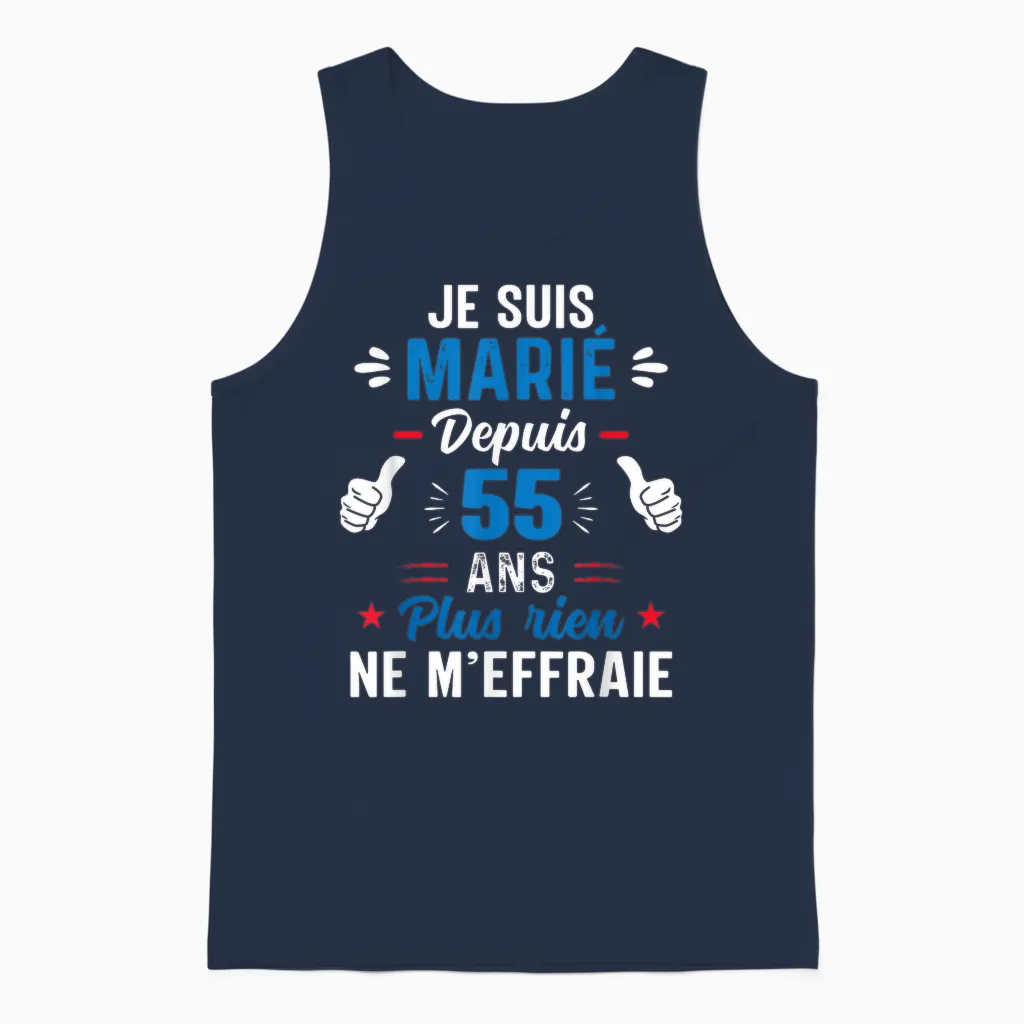 Couple in Love Gift 55th Anniversary Orchid T-Shirt, Black, S Unisex Tank Top in Navy