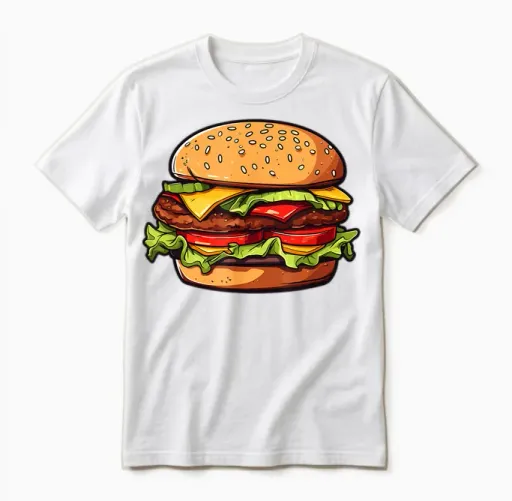 Costume Burger T-Shirt, Black, S Unisex T-Shirt - White