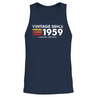 Vintage Since 1959 - 66 Years of Timeless Limited Unisex Tank Top - Navy