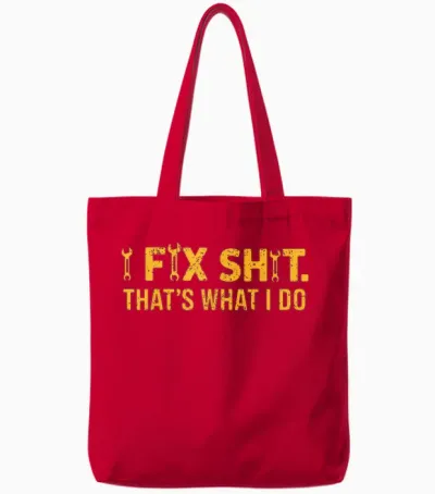 Ich Repariere Mist, Das Mache Ich, Vintage Tote Bags - Red