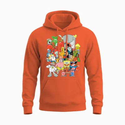 Spongebob Squarepants Cast of Characters Unisex Hoodie - Orange