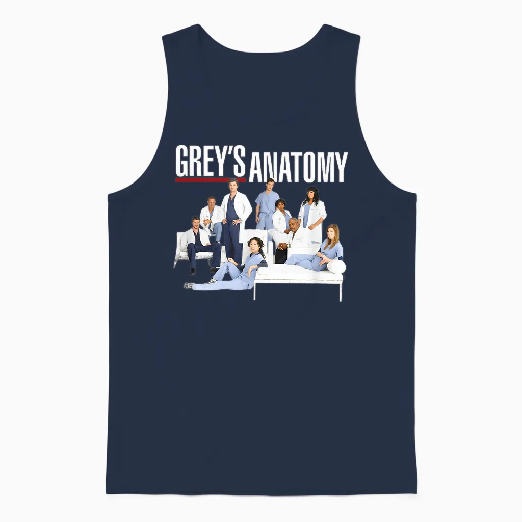 Grey's Anatomy Group with Logo Unisex Tank Top in Navy
