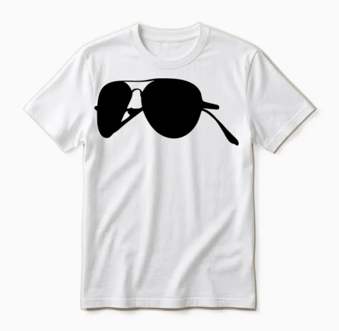 Pilot Sunglasses Unisex T-Shirt in White