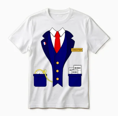 Costume Conducteur Train Locomotive Chemin De Fer Miniature T-Shirt Haut De Gamme Unisex T-Shirt - White