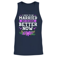I Used to Be Married Funny Divorce Unisex Tank Top - Navy – 2