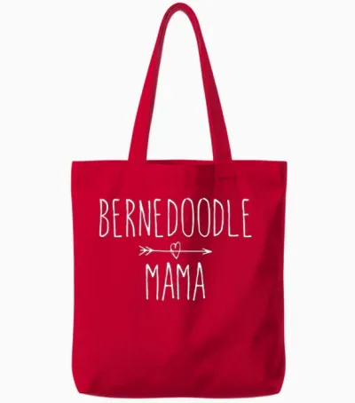 Bernedoodle Mom Bernedoodle Mama Tote Bags - Red