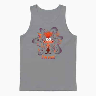 Disney and Pixar's Inside Out 2 Emotions Anxiety I'm Fine Unisex Tank Top - Sport Grey