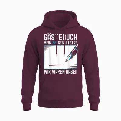 44. Geburtstag Geschenk Mann Frau 44 Jahre Deko Lustig Unisex Hoodie - Maroon