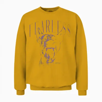 Backprint Streetwear Mode Fashion Damen Herren Hund Doberman Unisex Sweatshirt - Gold