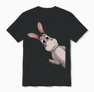 Esel Kinder Jungen Mädchen Unisex T-Shirt - Black
