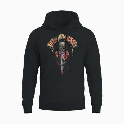 Guns N' Roses Dagger Skull Unisex Hoodie - Black