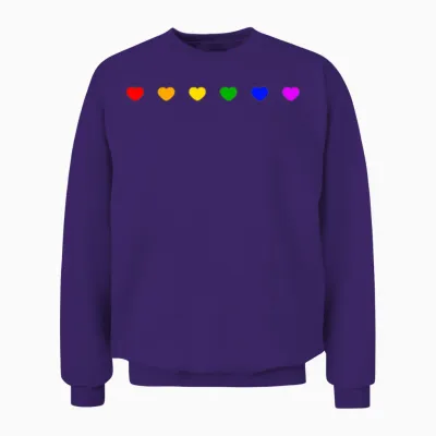 Winzige Herzen Regenbogen Flagge Subtile Pride Monat Lgbt Homosexuell Rechte Unisex Sweatshirt - Purple