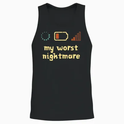 My Worst Nightmare Low Wifi Signal Funny Gamer Men Boys Unisex Tank Top - Black