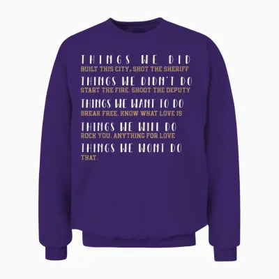 What We Did Built This City: the Sheriff Started Unisex Sweatshirt - Purple