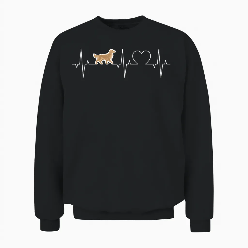 Golden Retriever Herzschlag Ekg Goldie Puls Golden Retriever Unisex Sweatshirt in Black