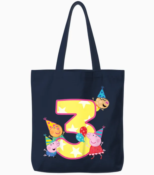 Peppa Pig Crew 3 Geburtstag Farm & Country Gift Tote Bags in Navy
