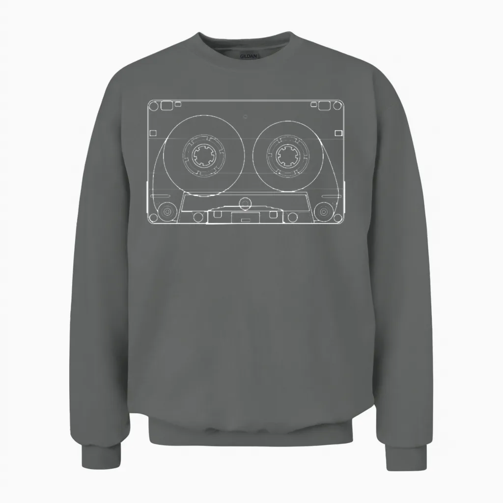 Retro Mix Tape Audio Cassette Unisex Sweatshirt - Graphite Heather