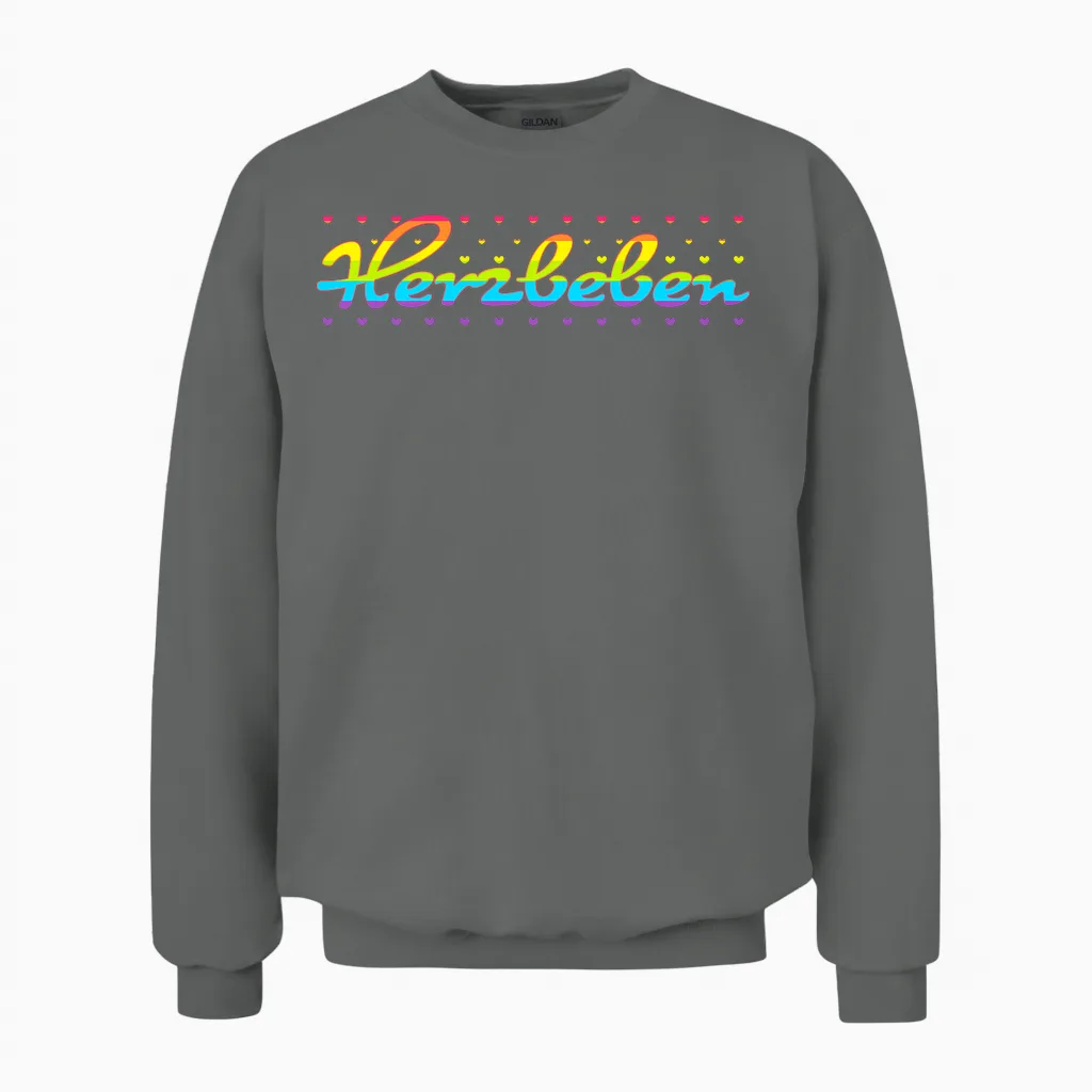 Herzbeben - Liebe, Gefühl, Regenbogen, Liebe, Herz Unisex Sweatshirt in Graphite Heather