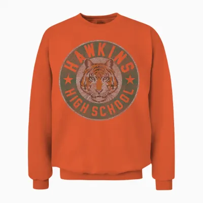 Stranger Things 4 Hawkins High School Tiger Circle Unisex Sweatshirt - Orange