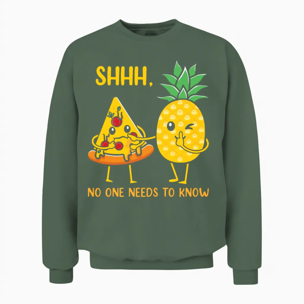 Funny Pizza Lovers Unisex Sweatshirt in Military Green