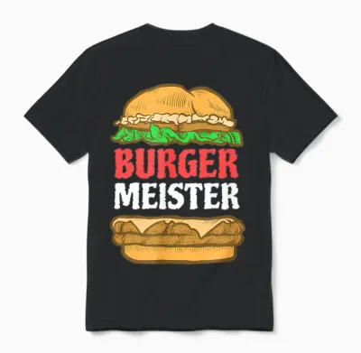 Men's Burger Meister T-Shirt I Bürgermeister Grillen Bbq Grill T-Shirt, Black Unisex T-Shirt - Black