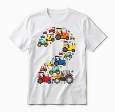 Landwirt Traktor 2. Geburtstag 2 Jahre Jungs Unisex T-Shirt - White