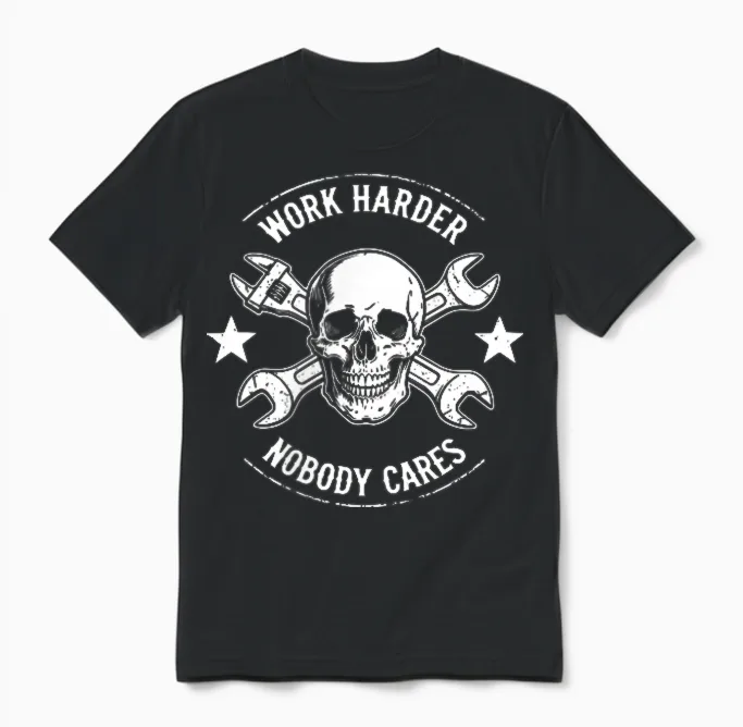 (2 Sides) Funny No One Owes You Sht Work Harder Men Jokes Unisex T-Shirt in Black