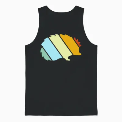 Hedgehog Retro Unisex Tank Top - Black