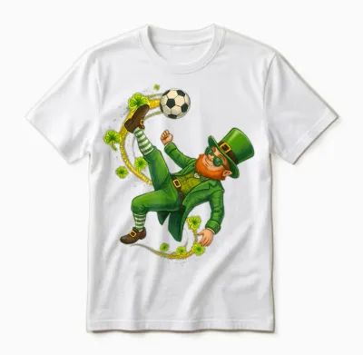 Soccer St Patricks Day Leprechaun Saint Patricks Boys Unisex T-Shirt - White