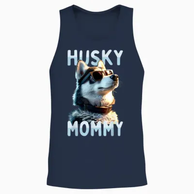Husky Mommy Mom Mother's Day Wife Siberian Husky Unisex Tank Top - Navy
