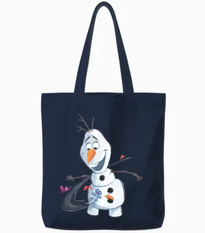Disney Frozen 2 Olaf & Mattias Autumn Fun T-Shirt, Black, S Tote Bags - Navy