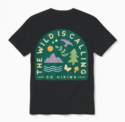 The Wild Is Calling Go Hiking Unisex T-Shirt - Black