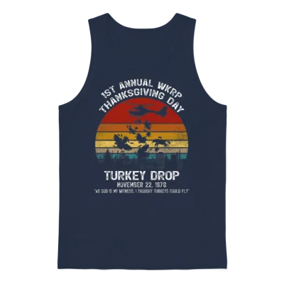 First Annual Wkrp Thanksgiving Day Unisex Tank Top - Navy