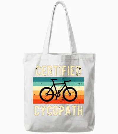 Retro Vintage Bicycle Witty Tote Bags - White