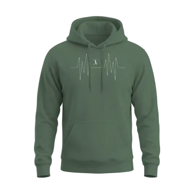 Pole Vault Heartbeat Unisex Hoodie - Military Green