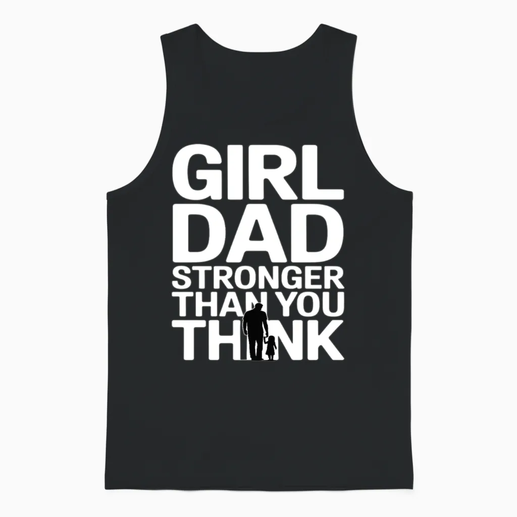 Girl Dad Shirt - Father of a Daughter Saying Unisex Tank Top in Black
