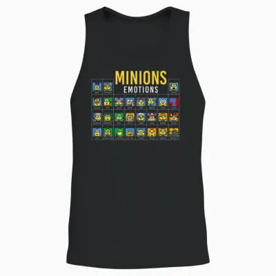 Despicable Me Minions Periodic Table of Minions Graphic Unisex Tank Top - Black