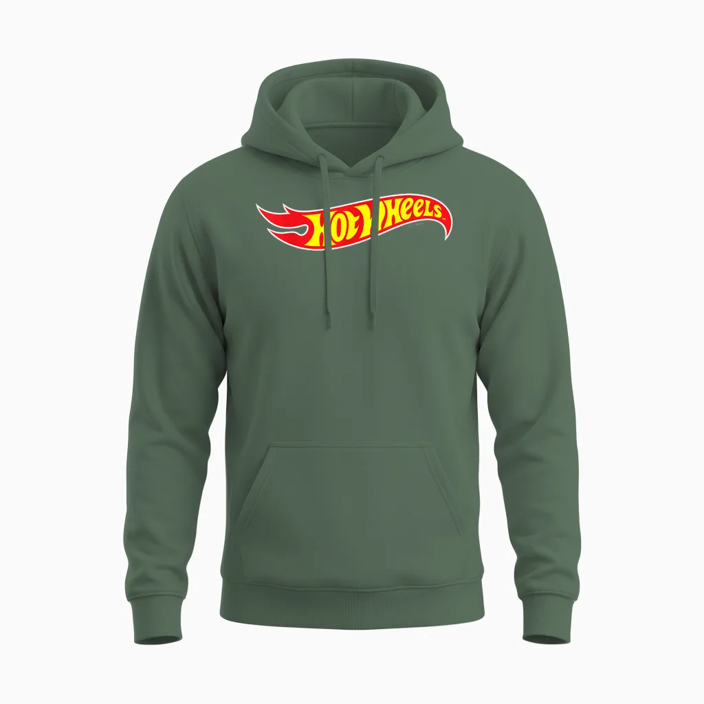 Hot Wheels - Hot Wheels Logo Unisex Hoodie in Military Green