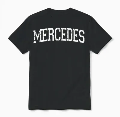 Vintage Personalised Name Classic Mercedes T-Shirt, Black Unisex T-Shirt - Black