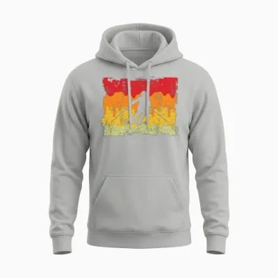 Ski Retro Unisex Hoodie - Ash