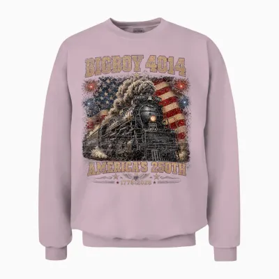 250th Anniversary Usa Big Boy 4014 Train Vintage Us Unisex Sweatshirt - Light Pink