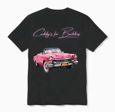 Cadillac Lookin Pink Vehicle - Vintage Style - Oldschool Unisex T-Shirt - Black
