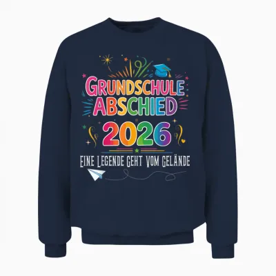 Abschluss Grundschule Geschafft 2026 Abschied Unisex Sweatshirt - Navy
