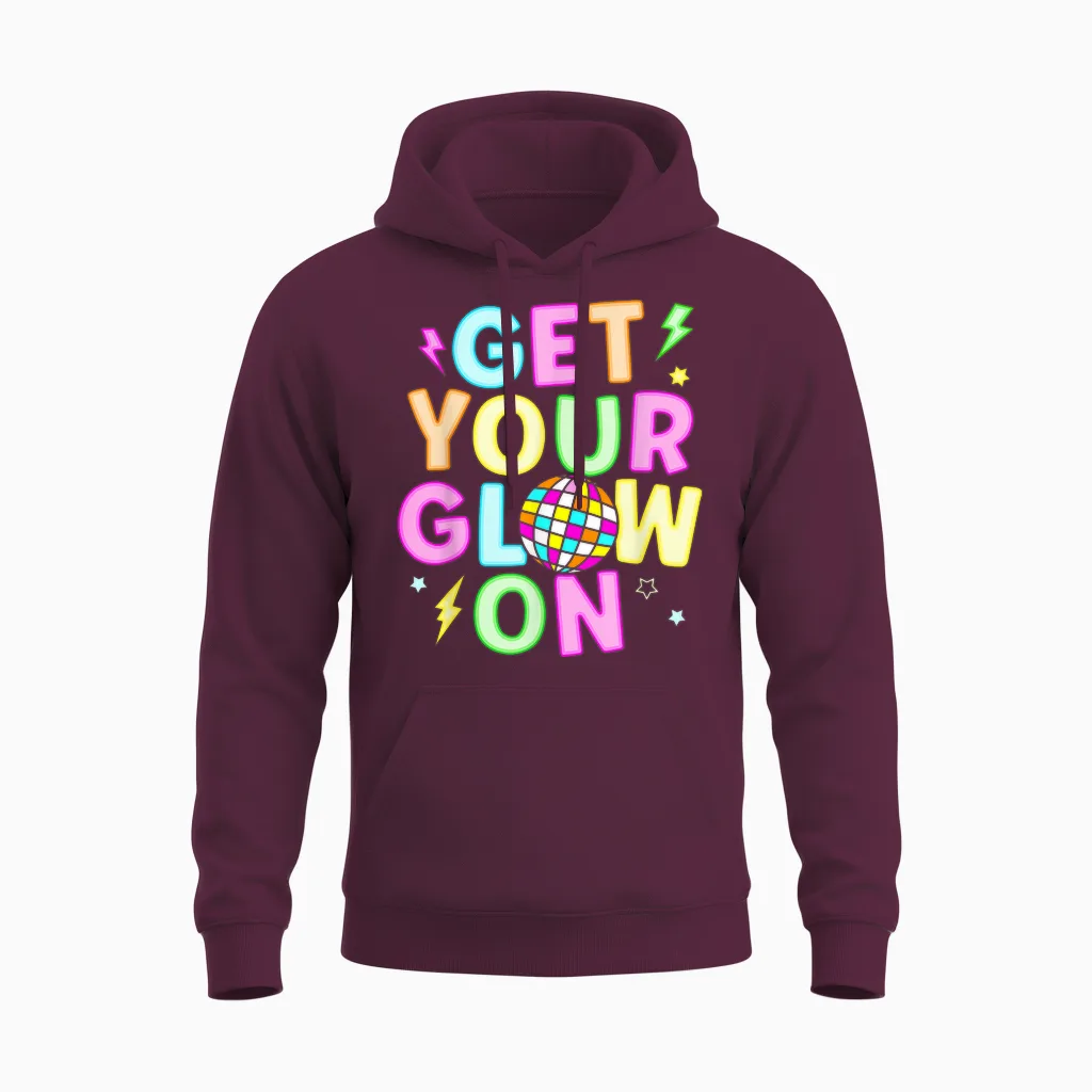 Get Your Glowing on in My Glowing Era Team Party Matching Unisex Hoodie in Maroon